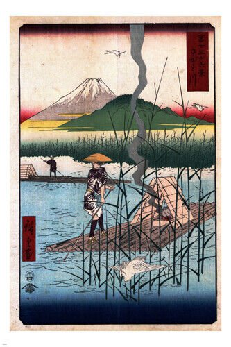 THE SAGAMI RIVER  by Ando Hiroshige Ukiy japanese painting poster 20x30