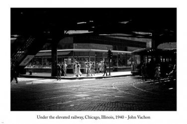 JOHN VACHON Under The Elevated Railway ARTS POSTER Chicago 1940 20x30 photo