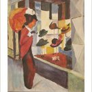 august macke VINTAGE ART POSTER cubist print SHOPPING FOR A HAT 20x30 rare