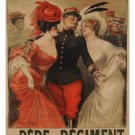 LE PERE DU REGIMENT-MILITARY THEATRICAL PLAY 1905 20x30 VINTAGE CLASSIC