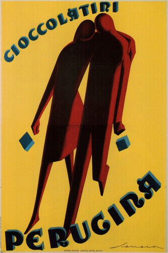 VINTAGE ad poster CHOCOLATES perugina FEDERICO italy 1929 20x30 RARE