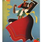 SORRENTO vintage travel poster Mario Puppo ITALY 1955 20x30 rare STUNNING!