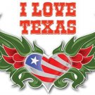 I LOVE TEXAS classic vector poster PATRIOTIC HEART wings COLORFUL 20x30 new