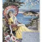 vintage travel poster NICE FRANCE old fashioned SCENIC OCEAN PALMS 20x30 new