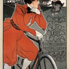 CYCLES AND CARS LEGIA VINTAGE AD POSTER georges gaudy belgium 1898 20x30 HOT
