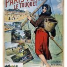 PARIS TO PLAGE LE TOURQUET vintage travel poster COMMUNE BY THE SEA 20x30