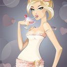 trendy fashion girl FASHION POSTER curvy sexy belle feminine HEARTS 20x30