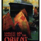 Largest and Fastest to the Orient VINTAGE AD POSTER 20x30 Canada 1924 boat