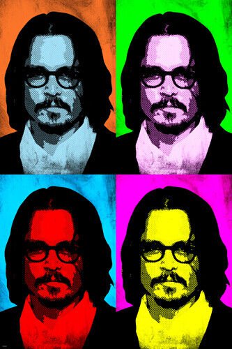 Actor JOHNNY DEPP Celebrity Pop Art Poster MULTIPLE IMAGES Bright 20x30 New
