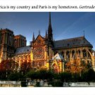 NOTRE DAME DE PARIS Inspirational Poster 20x30 Gertrude Stein Quote GEM!
