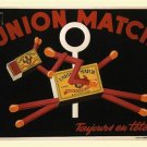 Union Match VINTAGE AD POSTER Francis Delamare BELGIUM 1926 20x30 Sporty