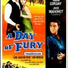 A DAY OF FURY western movie poster 1956 DALE ROBERTSON mara corday 20x30