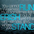 run from weakness, fight MOTIVATIONAL POSTER 20x30 unique concept NEW!