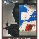 french railways to NORTH AFRICA vintage TRAVEL POSTER first rate 20x30 NEW