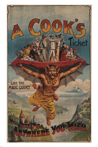 A cook's ticket will take you Anywhere Vintage Poster A Sutton UK 20x30