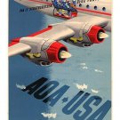aoa usa STRATOCRUISER AIRLINER vintage travel poster SPORTY CLASSIC 20x30
