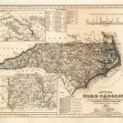 NORTH CAROLINA 1851 detailed VIEW poster has GOLD REGION rare NEW 20x30
