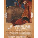 LA TRIBUNA ROME vintage ad poster LEOPOLDO METLICOVITZ italy 1913 20x30 rare