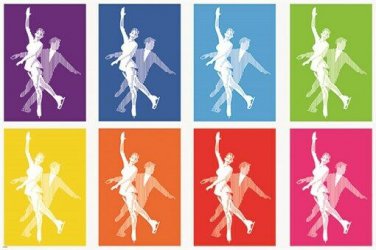 pop art ICE SKATING art poster COLORFUL GRACEFUL sporty collectors 20x30 HOT