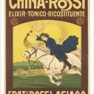 CHINA-ROSSI tonic VINTAGE AD POSTER woman on horse COLLECTORS 20x30 rare