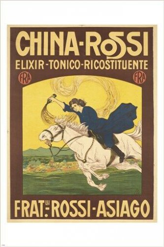 CHINA-ROSSI tonic VINTAGE AD POSTER woman on horse COLLECTORS 20x30 rare