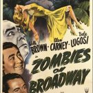 zombies ON BROADWAY vintage movie poster BELA LUGOSI creepy campy 20x30 HOT