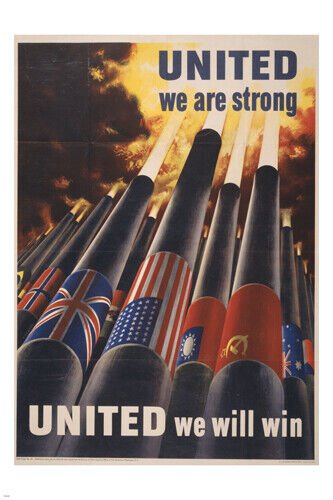 UNITED we are strong UNITED we will win INTERNATIONAL ad poster 20x30 HOT