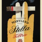 CIGARETTES vintage ad poster LEUPIN SWITZERLAND 1956 20x30 HOT TOP SHELF