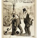 A HOT OLD TIME vintage print poster CITY STREET top hats RARE FUNNY 20x30