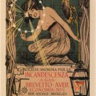 GAS incandescent LIGHTING vintage AD poster G MATALONI italy 1895 20x30 sexy