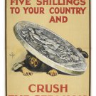 CRUSH THE GERMANS 1915 parlimentary war savings committee AD POSTER 20x30