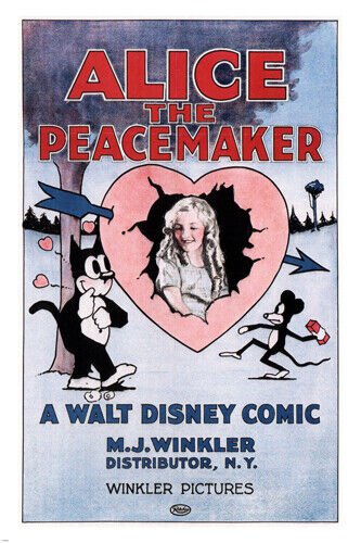 Walt Disney's Alice The Peacemaker MOVIE POSTER 1924 20x30 VINTAGE CARTOON