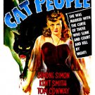 CAT PEOPLE movie poster SIMONE SIMON terror claws NIGHT ADVENTURE 20x30