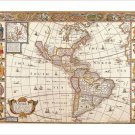 RARE HOT map of the americas 1676 CARTOGRAPHY POSTER john speed 20x30 NEW