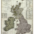 german map of the BRITISH ISLES vintage poster POLITICAL GEOGRAPHIC 20x30