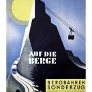 auf die berge VINTAGE TRAVEL POSTER ski lift WINTER SPORTS germany 20x30