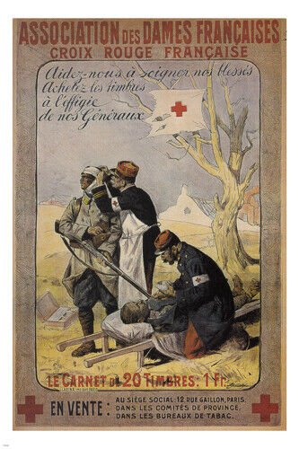 HELP US TO CARE FOR OUR WOUNDED poster France 1918 20x30 post-battle scene