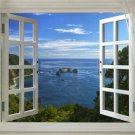 WINDOW TO MAGIC BAY scenic poster 20x30 BLUE SKY WATER cliffs island NEW