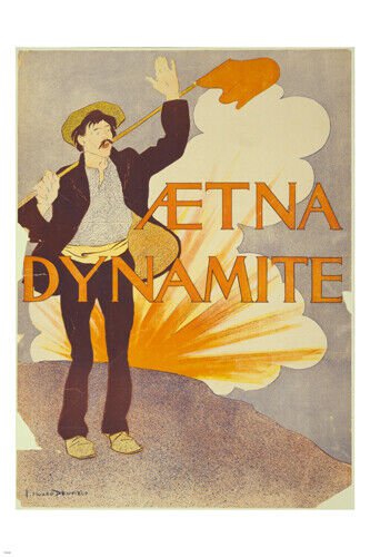 aetna DYNAMITE vintage AD POSTER french COLORFUL prized COLLECTORS 20x30