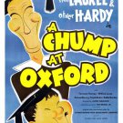 LAUREL & HARDY A CHUMP AT OXFORD movie poster COLLEGIATE FUNNY RARE 20x30 -PW0