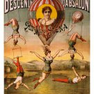 1890 Decorative old fashion CIRCUS POSTER 20x30 Flying ACROBATS