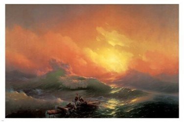 IVAN aivazovsky THE NINTH WAVE fine art poster 20x30 beautiful SUNSET rare
