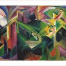 franz marc DEER IN A MONASTERY GARDEN vintage art poster CUBIST MODERN 20x30
