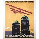 flugmaschinen werke GUSTAV OTTO vintage german plane TRAVEL POSTER 20x30 new
