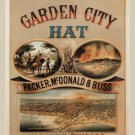 GARDEN CITY HAT vintage ad poster UNITED STATES 1878 20x30 RARE COLLECTORS
