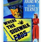 VINTAGE MOVIE POSTER where the sidewalk ends 1950 DANA ANDREWS nyc cop 20x30