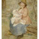 AUGUSTE RENOIR Child at the breast painting FINE ART poster 20x30 prized AUGUSTE RENOIR Child at the breast painting FINE ART poster 20x30 prized