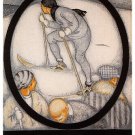 DAVOS SKIING VINTAGE POSTER burkhard mangold switzerland 1917 20x30 sporty