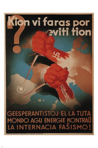 WHAT WILL YOU DO to PREVENT THIS Vintage POSTER Spain 1937 20x30 GEOPOLITICAL