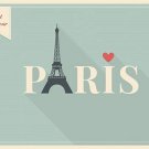design poster EIFFEL TOWER PARIS FRANCE heart CHIC CULTURED collectors 20x30